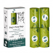 CleanNgreen Сертифицирани 100% Биоразградими / Компостируеми ароматизирани торбички кутия с 4 ролки